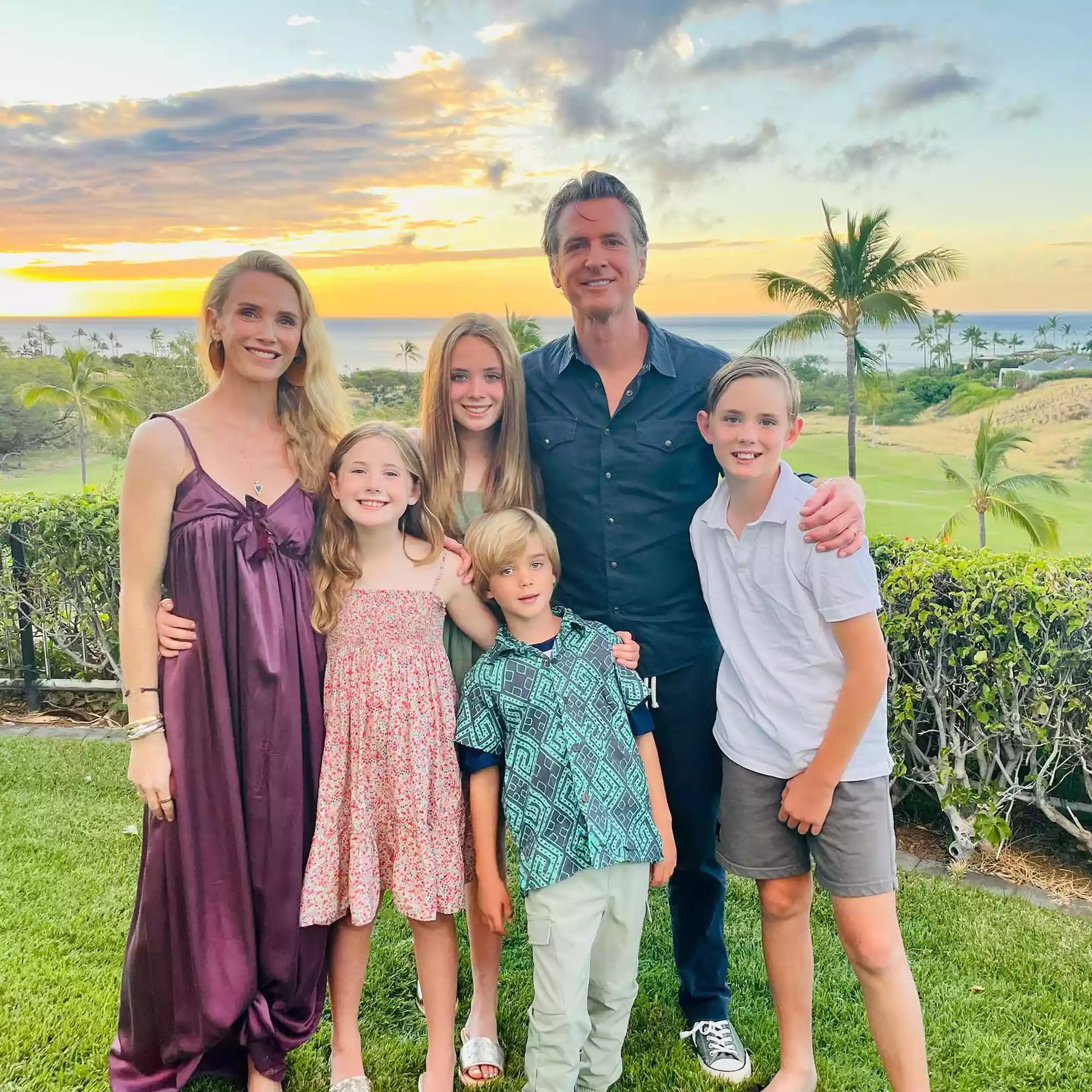 Gavin Newsom with his Family, wife and Children